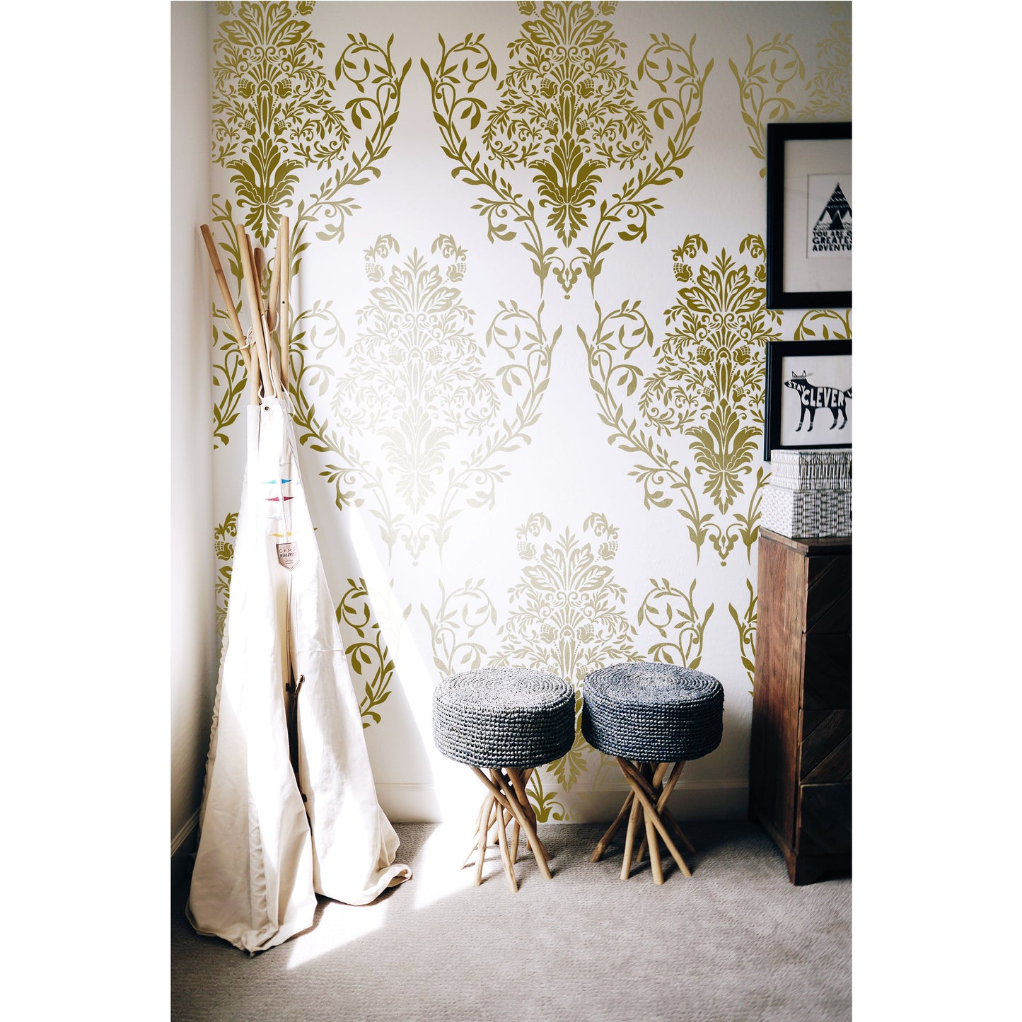 Laxury Damask Stencils For Walls Painting Scrapbooking Stamping Stamp Album Decorative stencil. ID #145