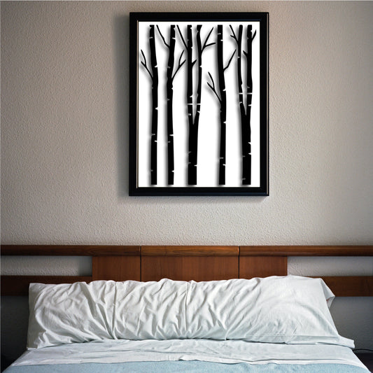 Brish Tree Reusable Stencil For Canvas And Wall Painting.ID#147