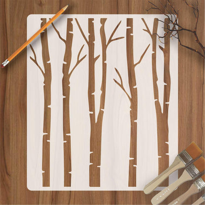 Brish Tree Reusable Stencil For Canvas And Wall Painting.ID#147