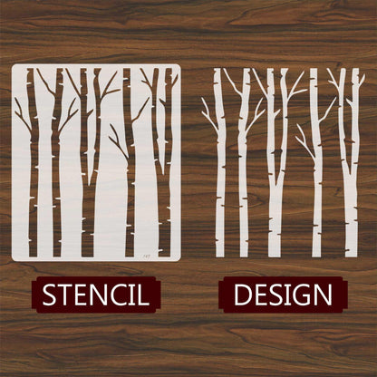 Brish Tree Reusable Stencil For Canvas And Wall Painting.ID#147