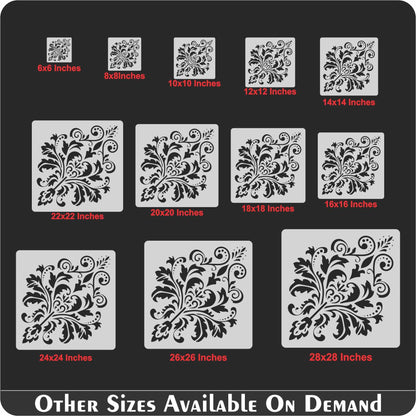 Damask Motif Reusable Stencil for Canvas and wall painting.ID#151