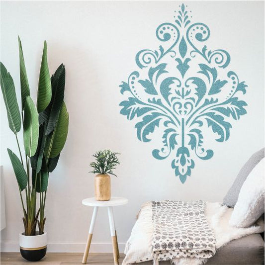 Damask Motif Reusable Stencil for Canvas and wall painting.ID#151