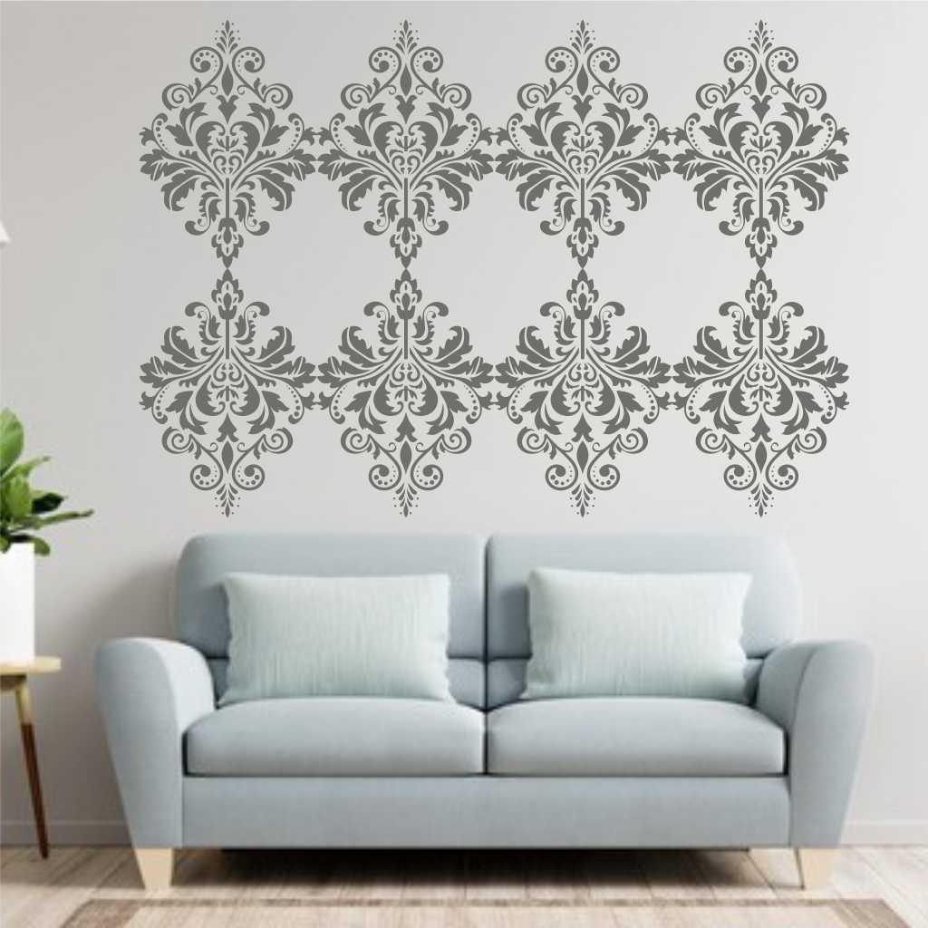 Damask Motif Reusable Stencil for Canvas and wall painting.ID#151
