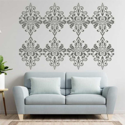 Damask Motif Reusable Stencil for Canvas and wall painting.ID#151