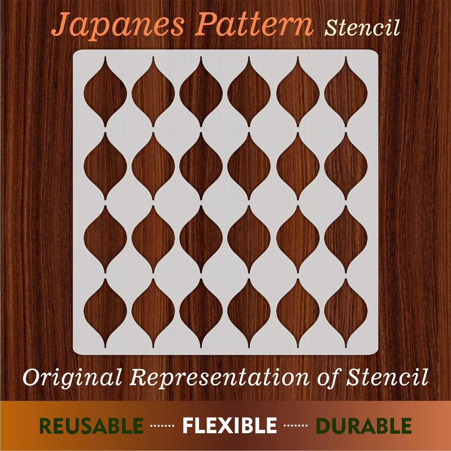 Japanese Pattern Reusable Stencil for Canvas and wall painting.ID#156