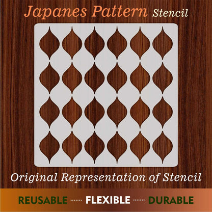 Japanese Pattern Reusable Stencil for Canvas and wall painting.ID#156
