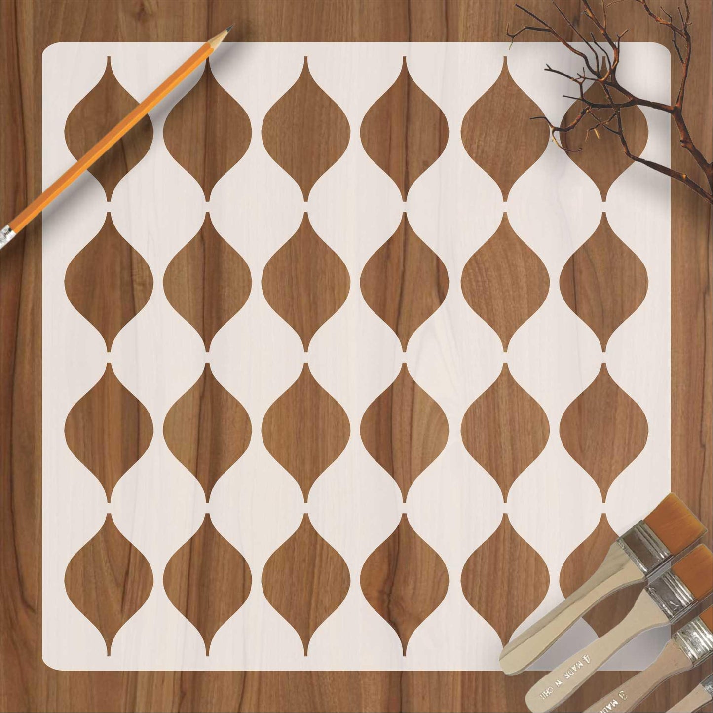 Japanese Pattern Reusable Stencil for Canvas and wall painting.ID#156