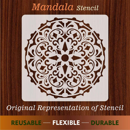 Mandala Reusable Stencil for Canvas and wall painting.ID#157