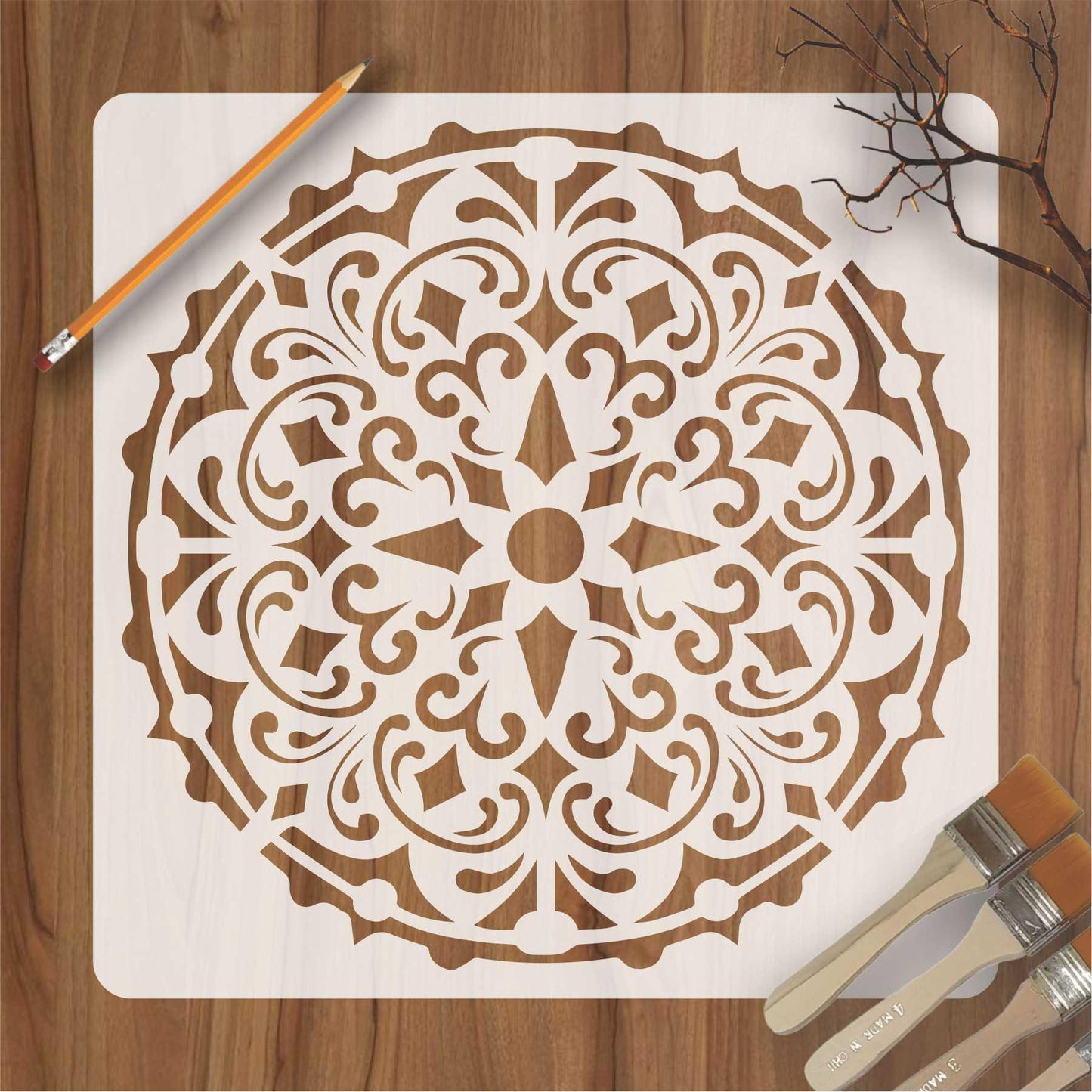 Mandala Reusable Stencil for Canvas and wall painting.ID#157