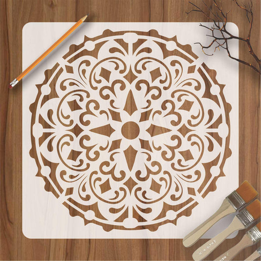 Mandala Reusable Stencil for Canvas and wall painting.ID#157