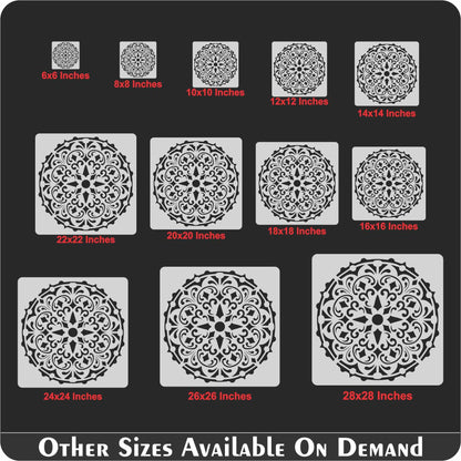 Mandala Reusable Stencil for Canvas and wall painting.ID#157