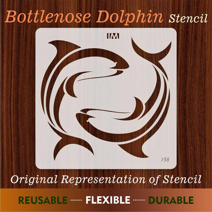 Bottlenose Dolphin Reusable Stencil for Canvas and wall painting.ID#158