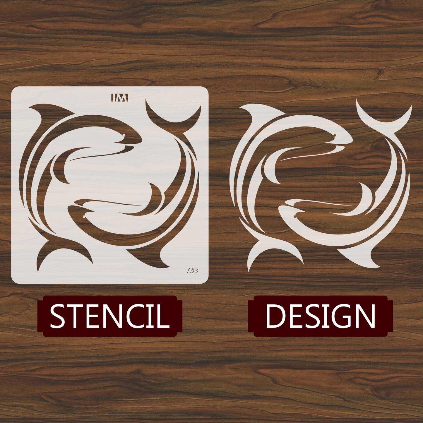 Bottlenose Dolphin Reusable Stencil for Canvas and wall painting.ID#158