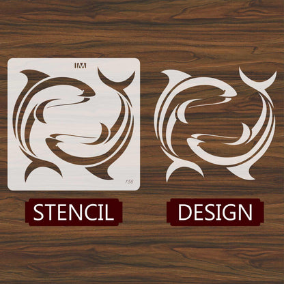 Bottlenose Dolphin Reusable Stencil for Canvas and wall painting.ID#158