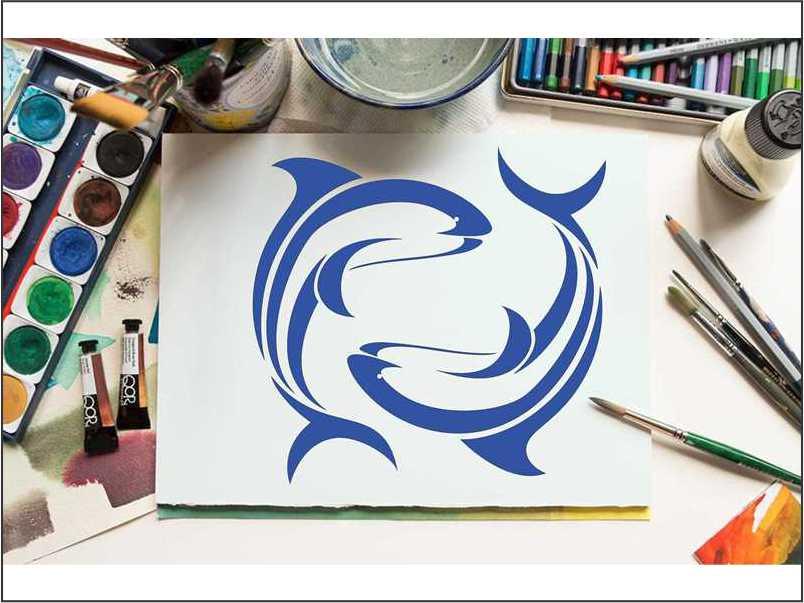 Bottlenose Dolphin Reusable Stencil for Canvas and wall painting.ID#158