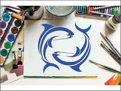 Bottlenose Dolphin Reusable Stencil for Canvas and wall painting.ID#158