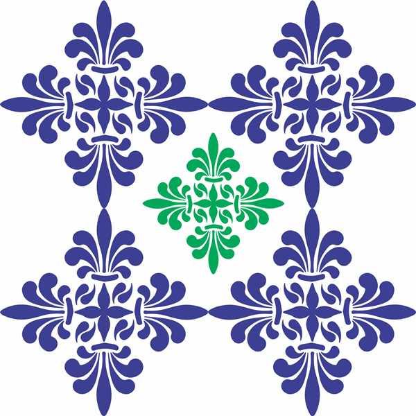 Patel Tile Reusable Stencil for Canvas and wall painting.ID#159
