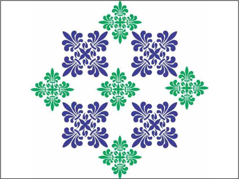 Patel Tile Reusable Stencil for Canvas and wall painting.ID#159