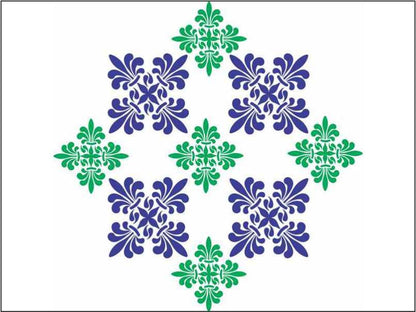 Patel Tile Reusable Stencil for Canvas and wall painting.ID#159