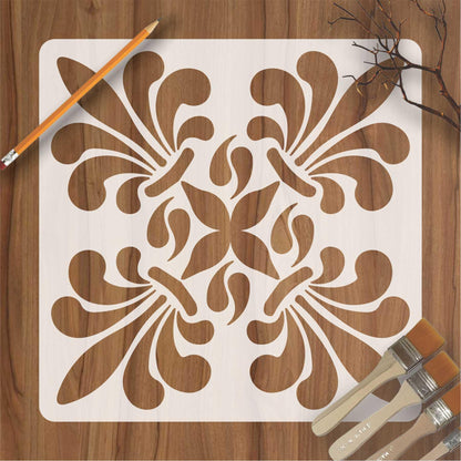 Patel Tile Reusable Stencil for Canvas and wall painting.ID#159