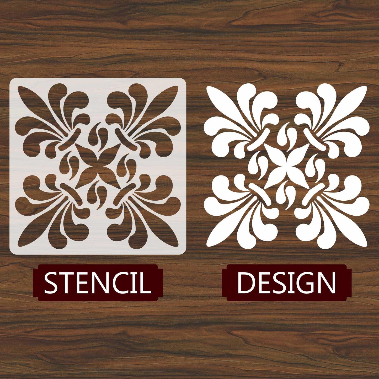 Patel Tile Reusable Stencil for Canvas and wall painting.ID#159
