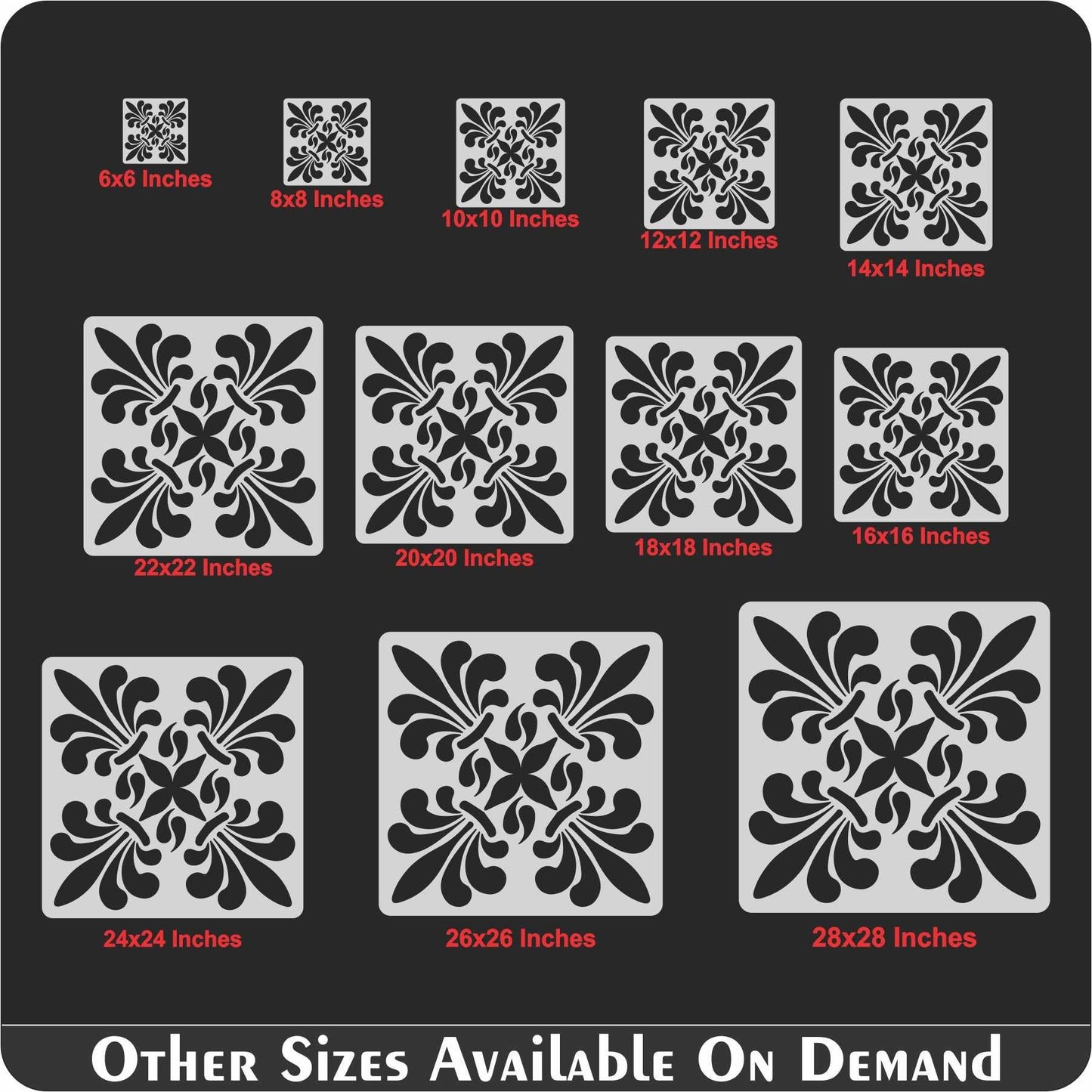 Patel Tile Reusable Stencil for Canvas and wall painting.ID#159