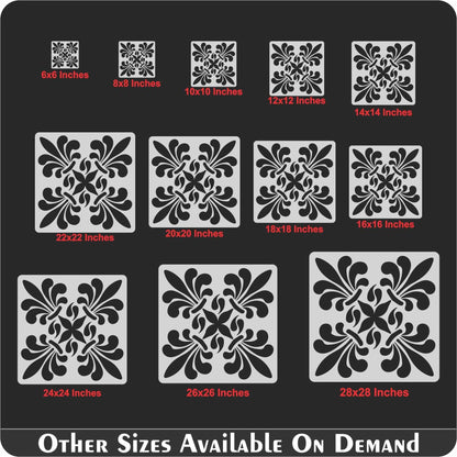 Patel Tile Reusable Stencil for Canvas and wall painting.ID#159