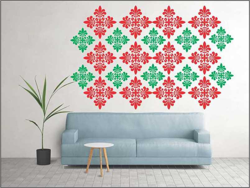 Patel Tile Reusable Stencil for Canvas and wall painting.ID#159