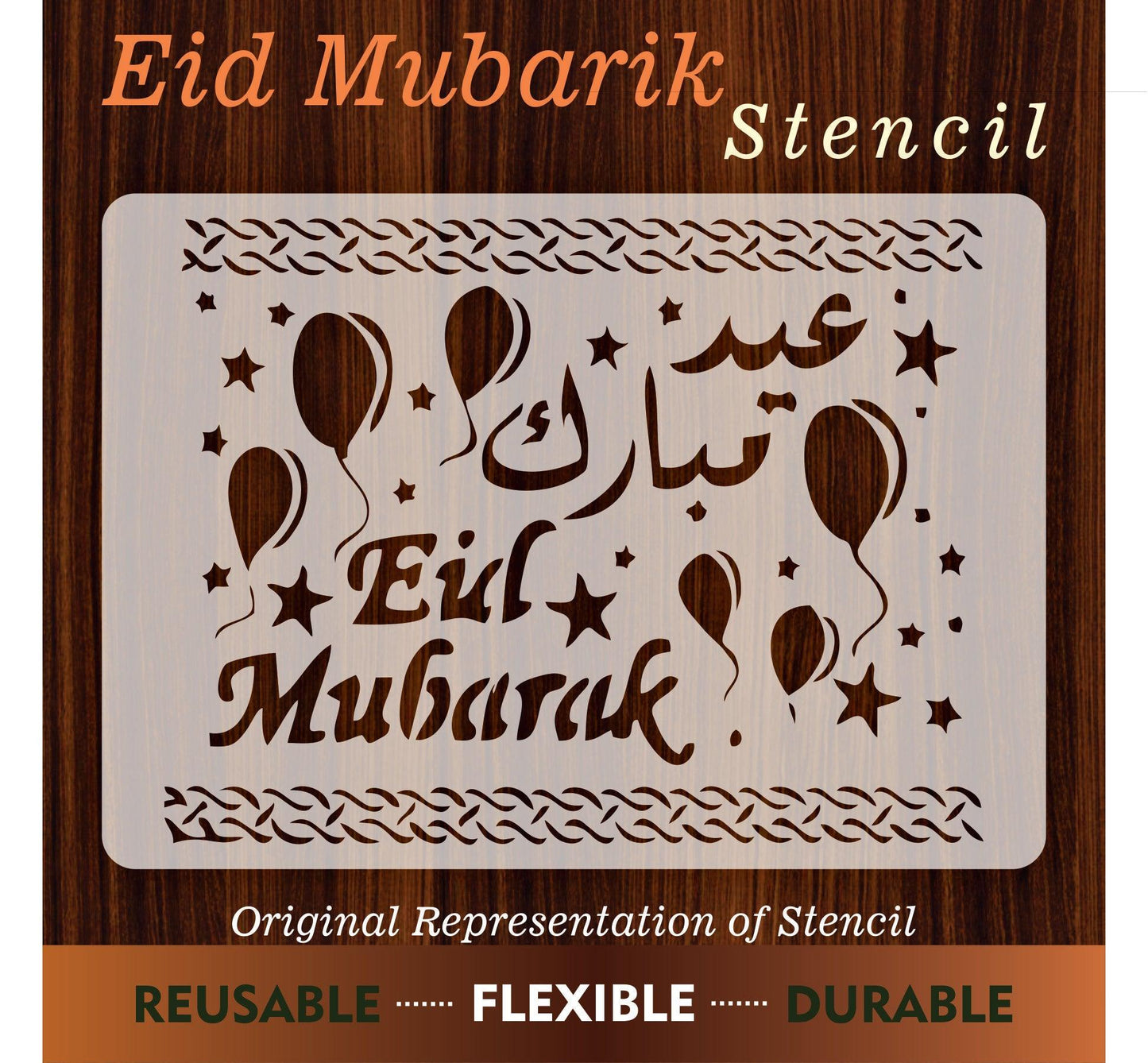 EID MUBARIK Stencil , Wall Stencils For wall Painting Airbrush Painting Art Cake Spray Mold DIY Decor Crafts Canvas.ID#15-1