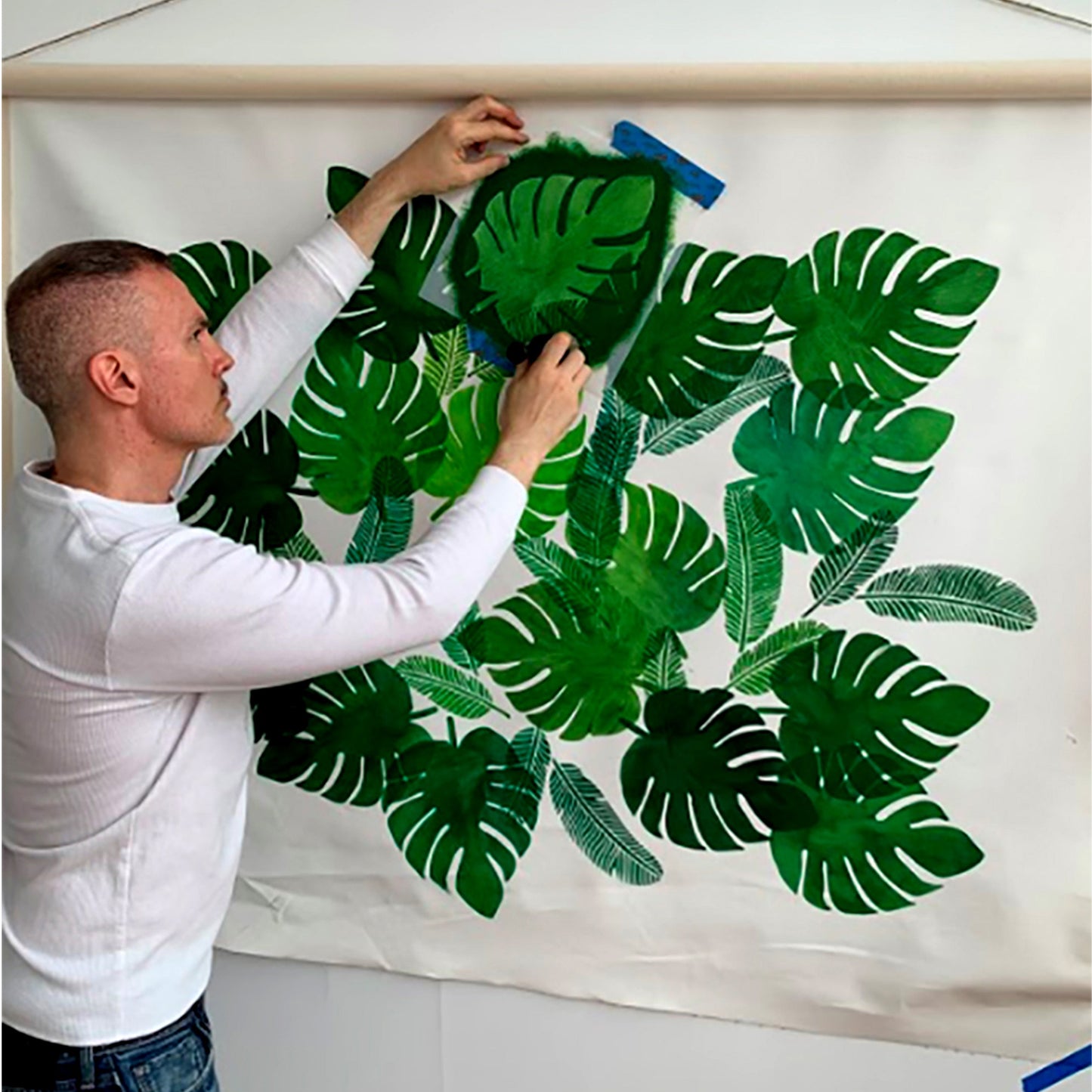 Leaf Reusable Stencil For Canvas And Wall Painting.I– ID# 251