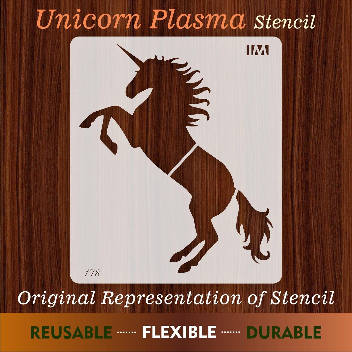 Unicorn Plasma Reusable Stencil For Canvas And Wall Painting.ID#178