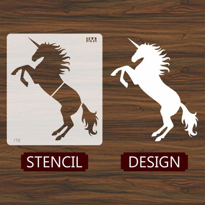 Unicorn Plasma Reusable Stencil For Canvas And Wall Painting.ID#178