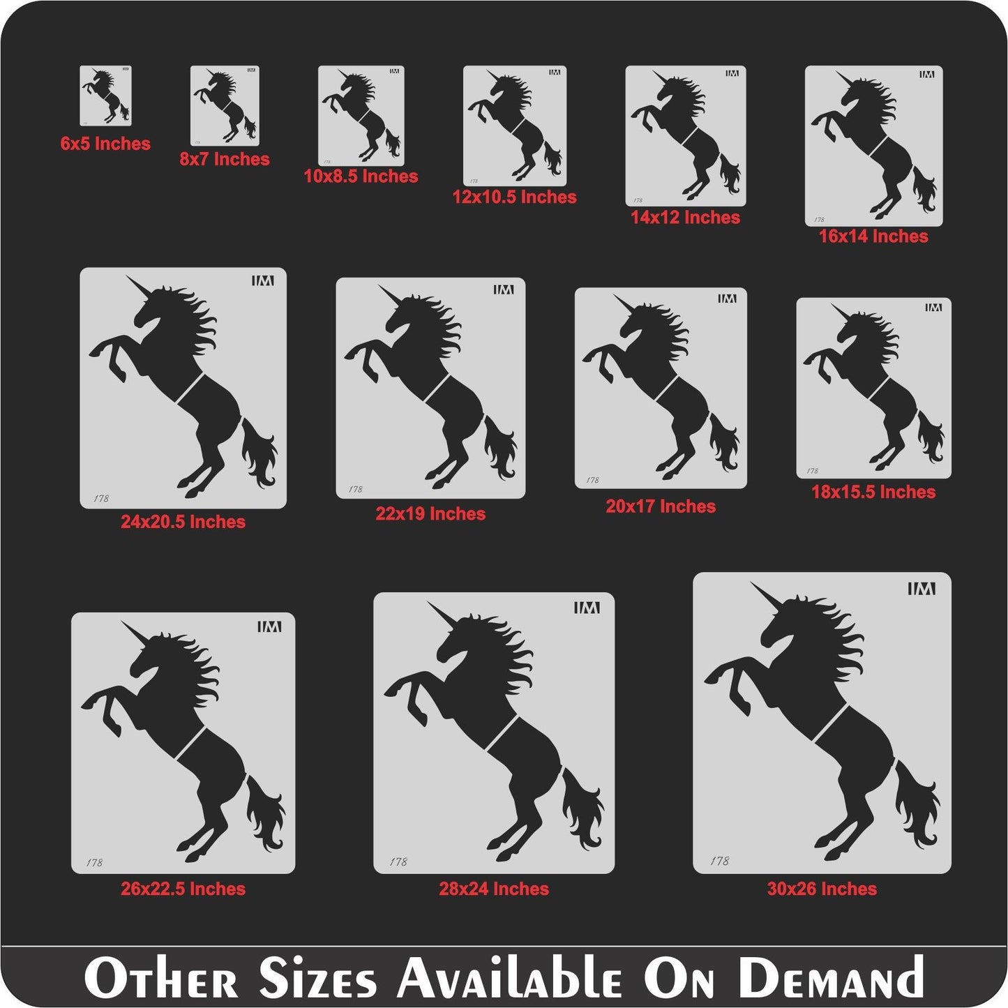 Unicorn Plasma Reusable Stencil For Canvas And Wall Painting.ID#178