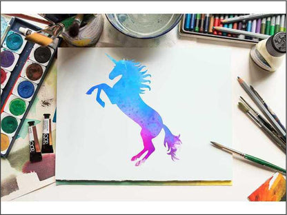 Unicorn Plasma Reusable Stencil For Canvas And Wall Painting.ID#178