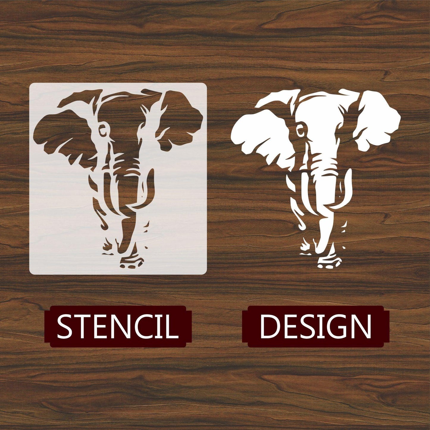 Elephant Reusable Stencil For Canvas And Wall Painting.ID#196