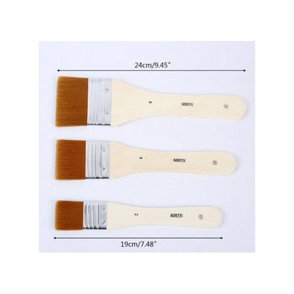 3 Pcs- Original High Quality Keep Smiling Gesso Wide Soft Brushes Set