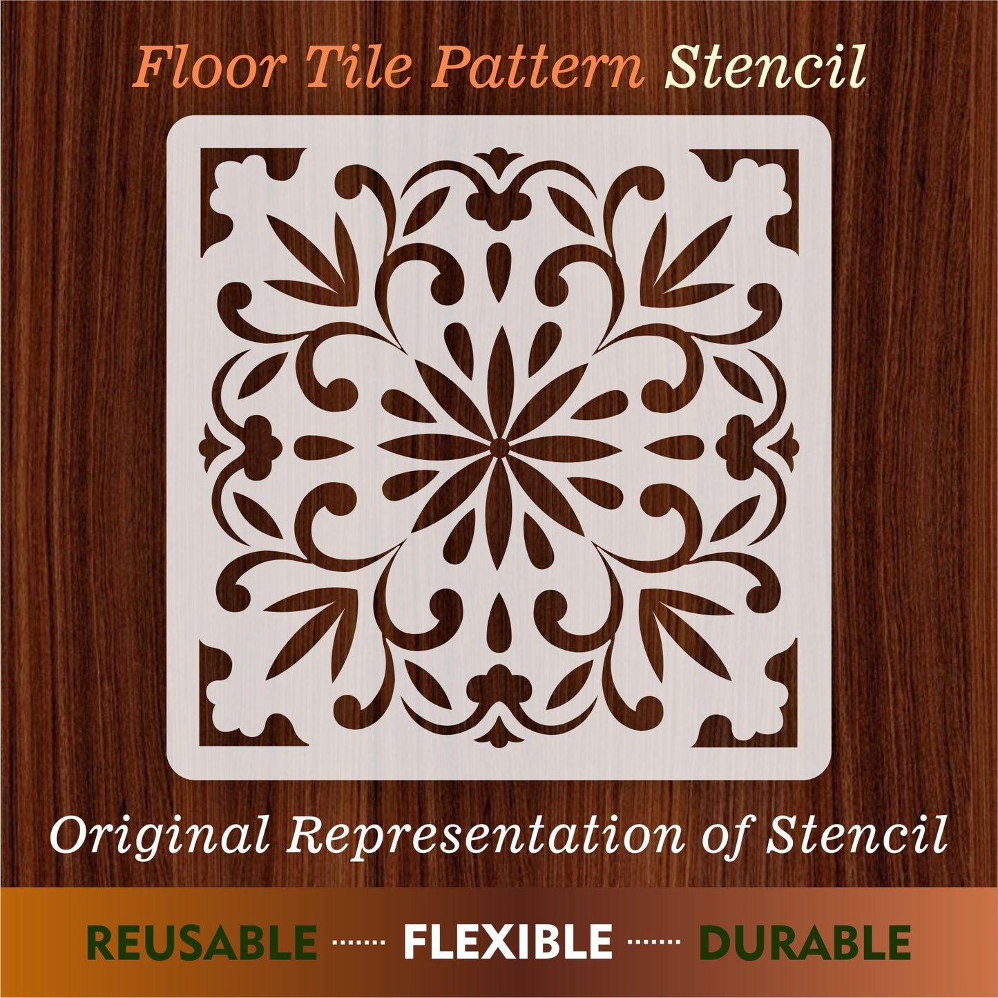 Floor Tile Pattern  Reusable Stencil For Canvas And Wall Painting.ID#201