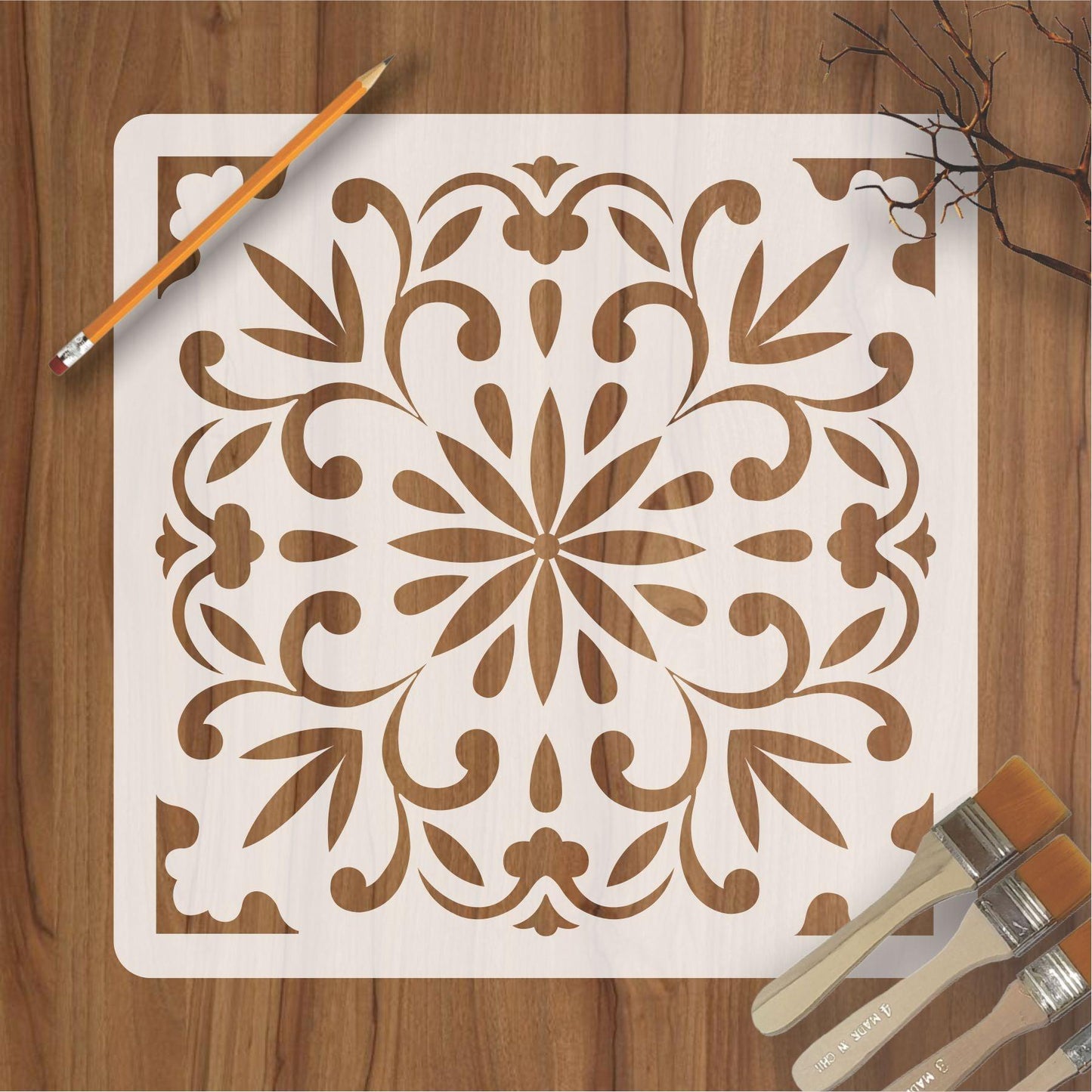 Floor Tile Pattern  Reusable Stencil For Canvas And Wall Painting.ID#201
