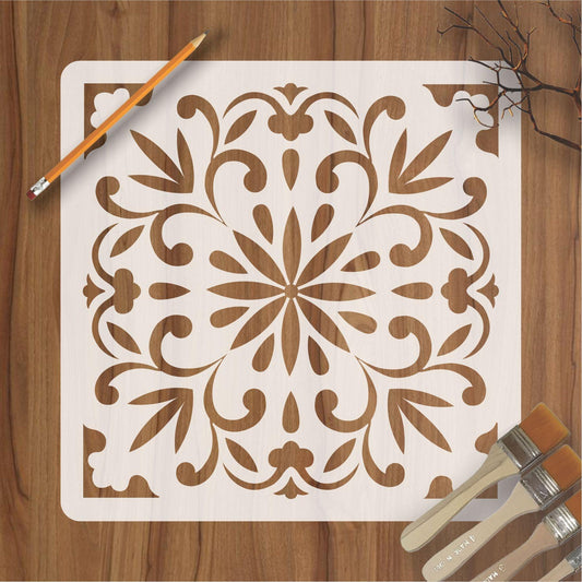 Floor Tile Pattern  Reusable Stencil For Canvas And Wall Painting.ID#201