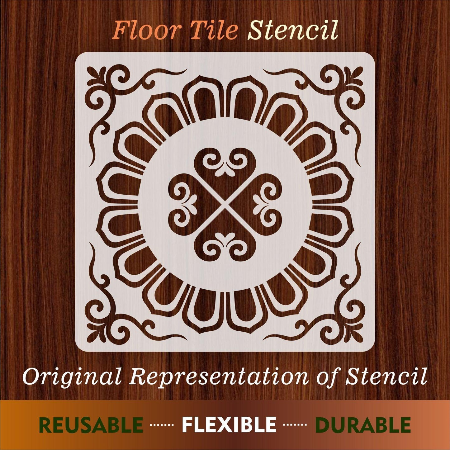 Floor Tile Pattern  Reusable Stencil For Canvas And Wall Painting.ID#202