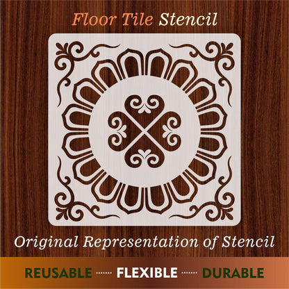 Floor Tile Pattern  Reusable Stencil For Canvas And Wall Painting.ID#202