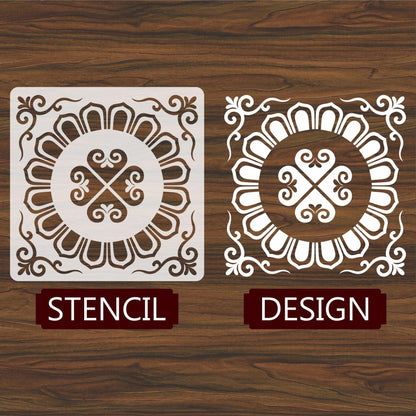 Floor Tile Pattern  Reusable Stencil For Canvas And Wall Painting.ID#202