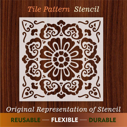 Floor Tile Pattern  Reusable Stencil For Canvas And Wall Painting.ID#203