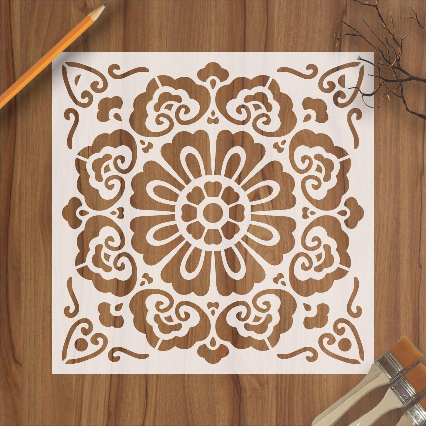 Floor Tile Pattern  Reusable Stencil For Canvas And Wall Painting.ID#203