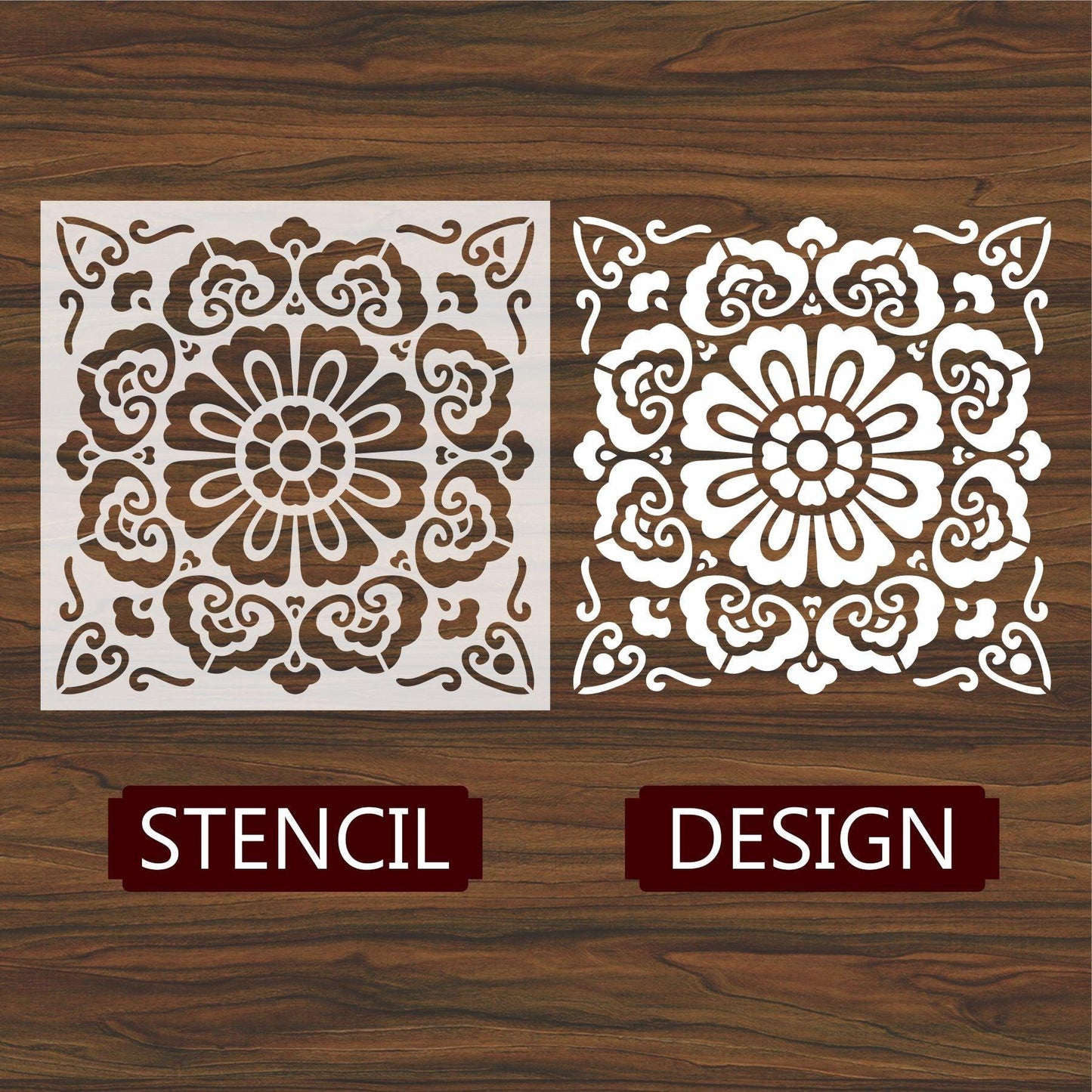 Floor Tile Pattern  Reusable Stencil For Canvas And Wall Painting.ID#203