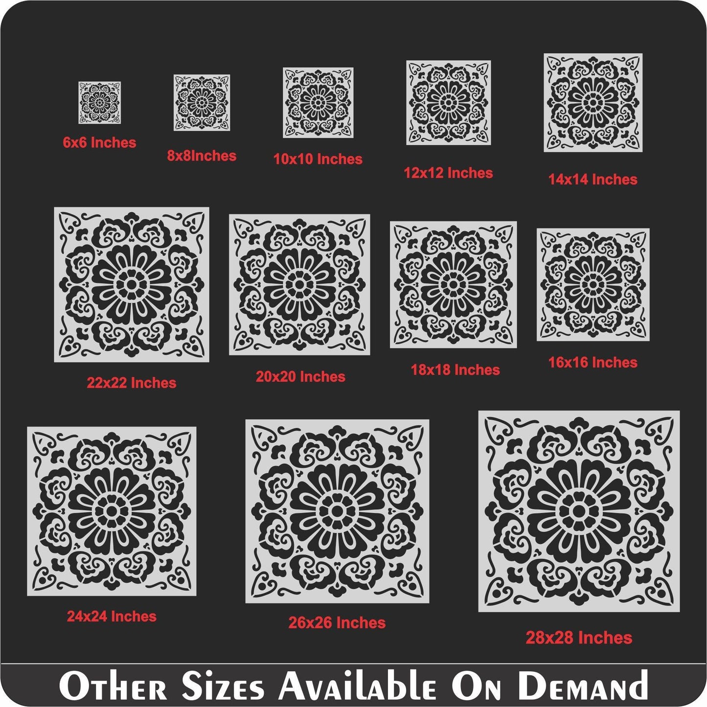 Floor Tile Pattern  Reusable Stencil For Canvas And Wall Painting.ID#203