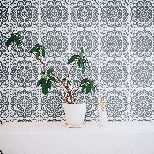 Floor Tile Pattern  Reusable Stencil For Canvas And Wall Painting.ID#203