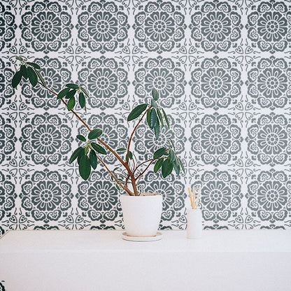 Floor Tile Pattern  Reusable Stencil For Canvas And Wall Painting.ID#203