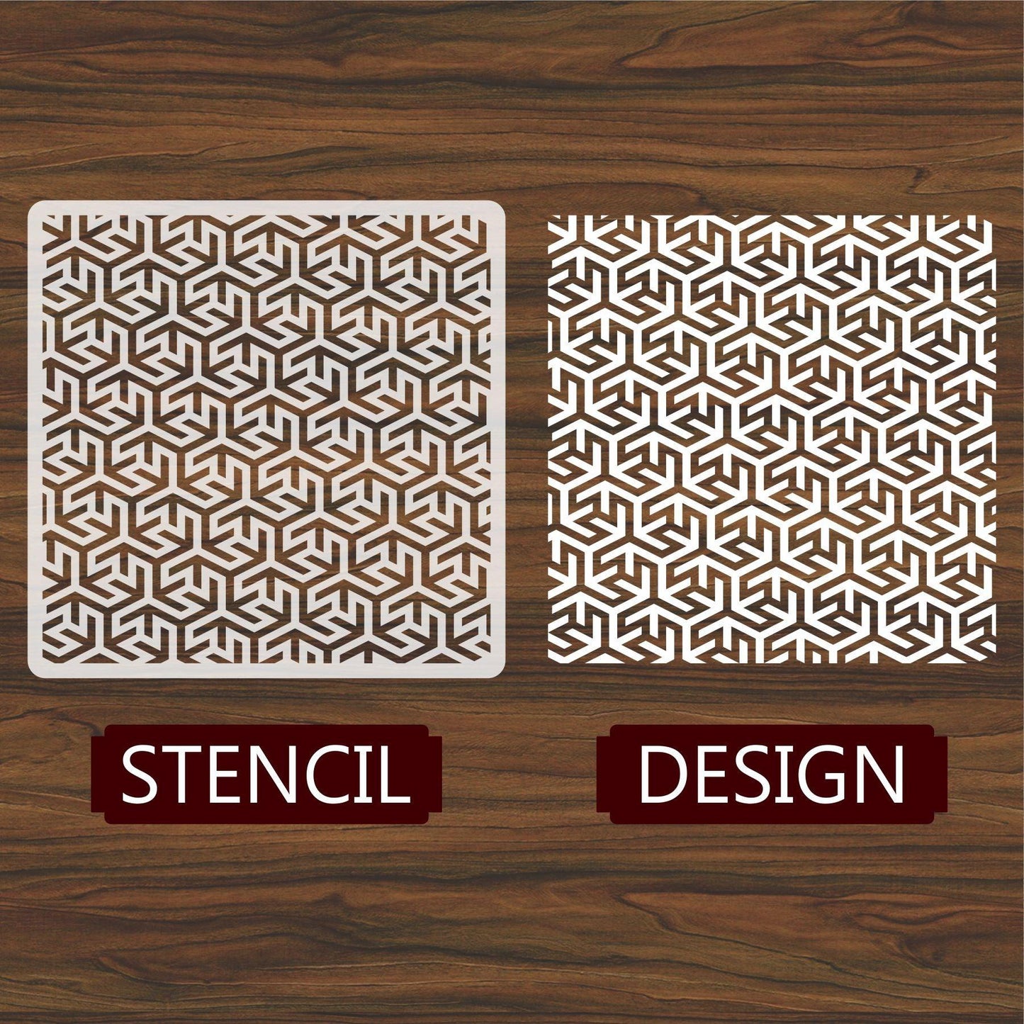 Geometric Pattern  Reusable Stencil For Canvas And Wall Painting.ID#205
