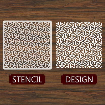 Geometric Pattern  Reusable Stencil For Canvas And Wall Painting.ID#205